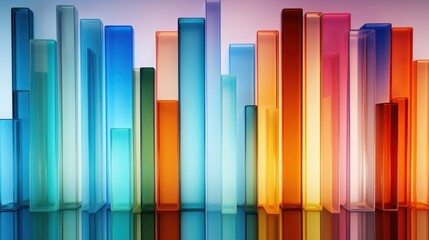Obraz premium Rectangular columns of colored glass