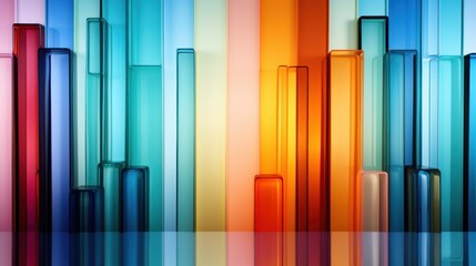 Background with three-dimensional rainbow crystals conveying sensations of purity, clarity, and naturalness