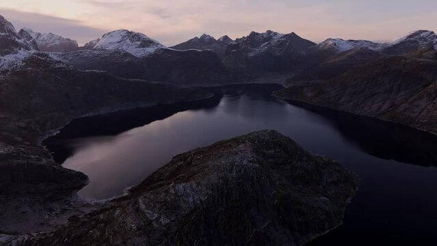 Immerse yourself in the cold splendor of Lofoten Islands with this winter aerial footage from Northern Norway.