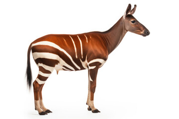 Okapi on white background