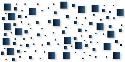 Abstract colorful geometric square border pattern on white background. round corner square frame design. Collection of geometric backdrop. 3d illustration of cubes from lights above. 