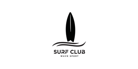 Surfing Logo Icon. Surfboard Logo Template. marine sports logo.