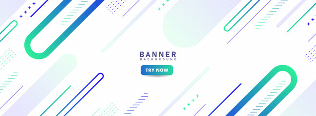 Abstract background geometric. green and blue gradation. Halfotone. Memphis style