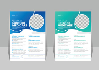 Healthcare and medical flyer or poster vector design layout A4 size template for print