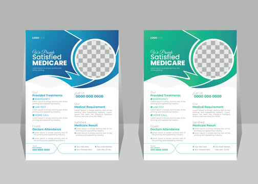 Healthcare and medical flyer or poster vector design layout A4 size template for print