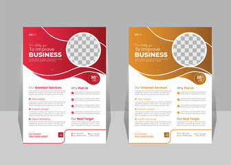 Marketing agency trendy creative corporate multicolor minimal business advertising flyer design template vector