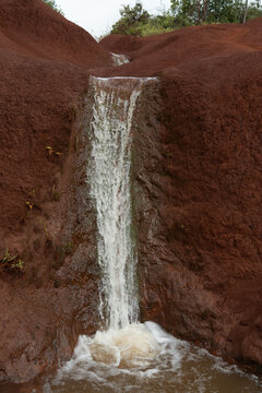Red dirt waterfall