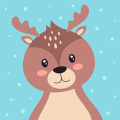 card for kids with cute deer