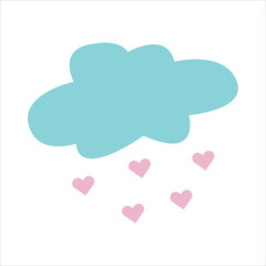 An amazing flat sticker of heart rain