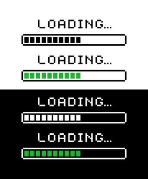 Loading icon. Computer or program download symbol. Loading or waiting time indication. Download sign. Loading data.