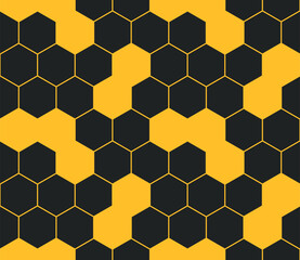 Seamless pattern of honeycombs. Symbol of bees, honey and wax. Designation of sweet.