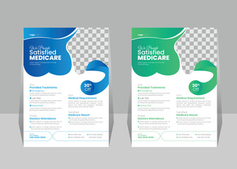 Healthcare and medical flyer or poster vector design layout A4 size template for print