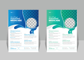 Healthcare and medical flyer or poster vector design layout A4 size template for print