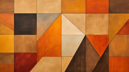 Geometrical abstract fall art. Geometrical autumn colors background.