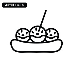ice cream icon on cake, food icon.vector eps 10