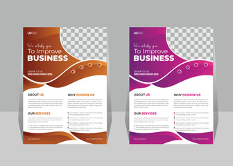 Marketing agency trendy creative corporate multicolor minimal business advertising flyer design template vector