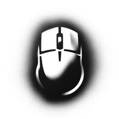 a computer-mouse in stencil-art style,black and white,generative ai