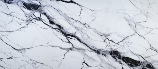 White marble background illustration with black veins. Generative AI