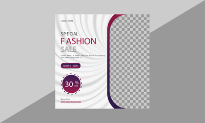 Creative fashion sale promotion social media design vector template