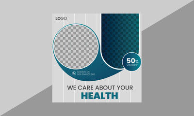 Creative medical social media post banner design template