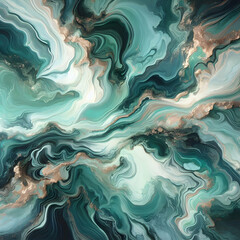 Abstract Green Teal Turquoise Malachite and Marble Luxury Texture Panoramic Background