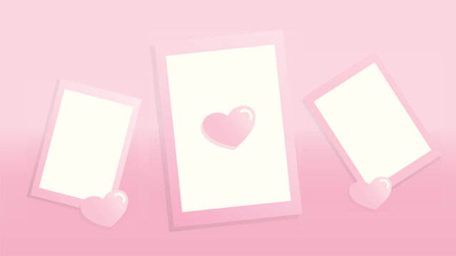 pink frame with hearts
