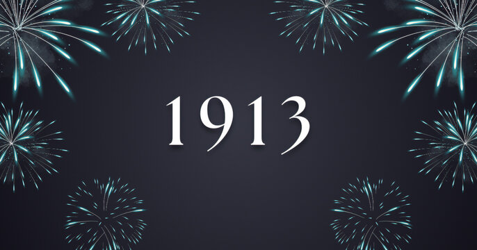 Vintage 1913 birthday, Made in 1913 Limited Edition, born in 1913 birthday design. 3d rendering flip board year 1913.