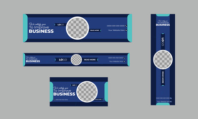 Abstract banner design web template layout Set 4, Modern Gradient Blue cover header background for website design.