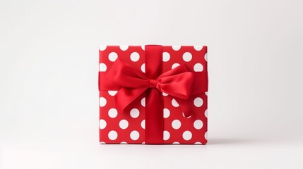 red colored gift box isolated on white background