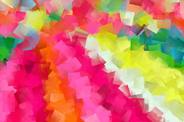 Obraz premium Energetyczna mozaika geometrycznych rozrzuconych kolorowych kwadratów - tło, tekstura