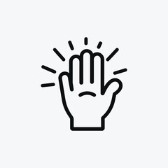 black and white rising hand , vector, line art, minimalist, simple design, illustration 