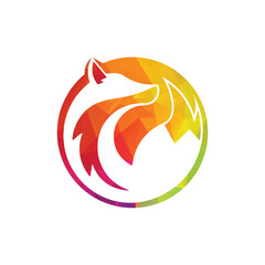 Fox vector logo design illustration.
