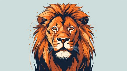 art of a lion on white background