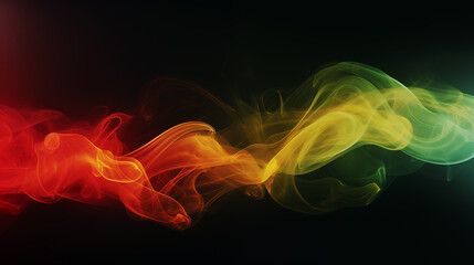 Obraz premium Black History Month. African American History in United States. Red Yellow Green smoke. Freedom holiday. Celebrated annual in February. Poster, design illustration. Generated AI