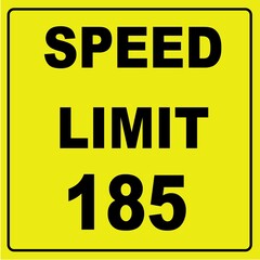 speed limit sign 185