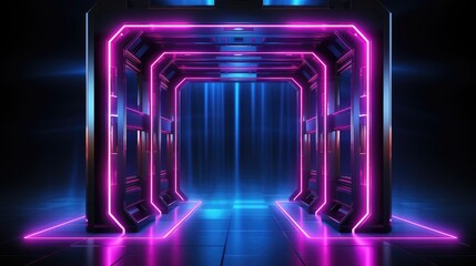 Abstract tech futuristic UI spaceship window display, HUD digital game border panel..