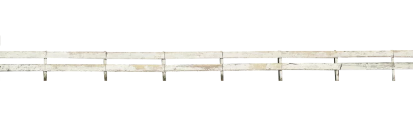 Foto op Canvas Cutout of an isolated old wooden fence with the transparent png © NuFa Studio
