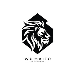 black and white logo for design, lion head silhouette, abstract black and white logo, lion head vector, lion head silhouette, black and white logo, lion face logo, lion vector illustration, lion logo,