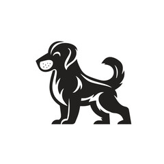 silhouette of a dog, animal logo, dog logo, vector logo design, vector illustration, black and white logo,