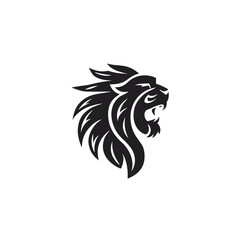 lion head vector, lion head silhouette, black and white logo, lion face logo, lion vector illustration, lion logo, animal logo, animal vector logo design, 