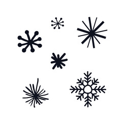 Fototapeta na wymiar Snowflake logo icon sign Xmas New Year concept Decorative element Doodle cartoon modern design Cartoon children's style Fashion print clothes apparel greeting invitation card flyer poster banner ad