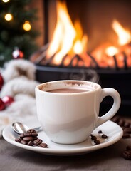 mug hot chocolate coffee. AI generated illustration