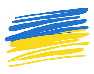 Namalowana flaga Ukrainy - obrazy, fototapety, plakaty