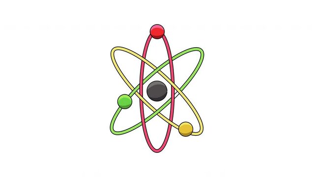 Animation forms an atom icon