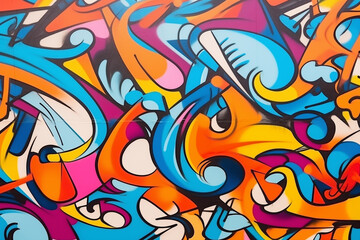 Abstract multicolored graffiti drawings. Generative AI