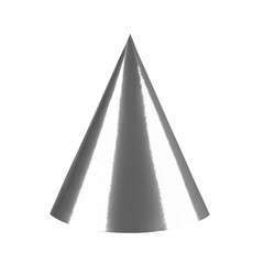 Silver Birthday cap png in isolated white background. Party hat. 