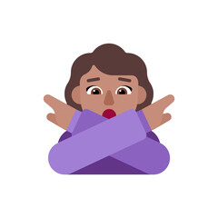 Woman Gesturing No: Medium Skin Tone