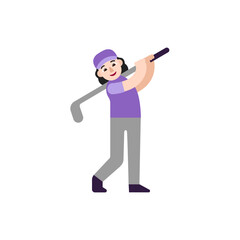 Woman Golfing: Light Skin Tone