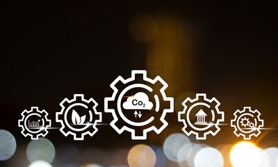 Reduce CO2 emission concept. Clean and friendly environment without carbon dioxide emissions.CO2...