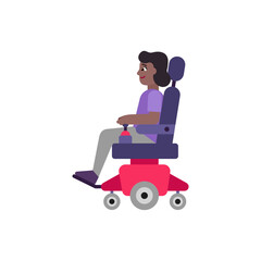 Woman in Motorized Wheelchair: Medium-Dark Skin Tone